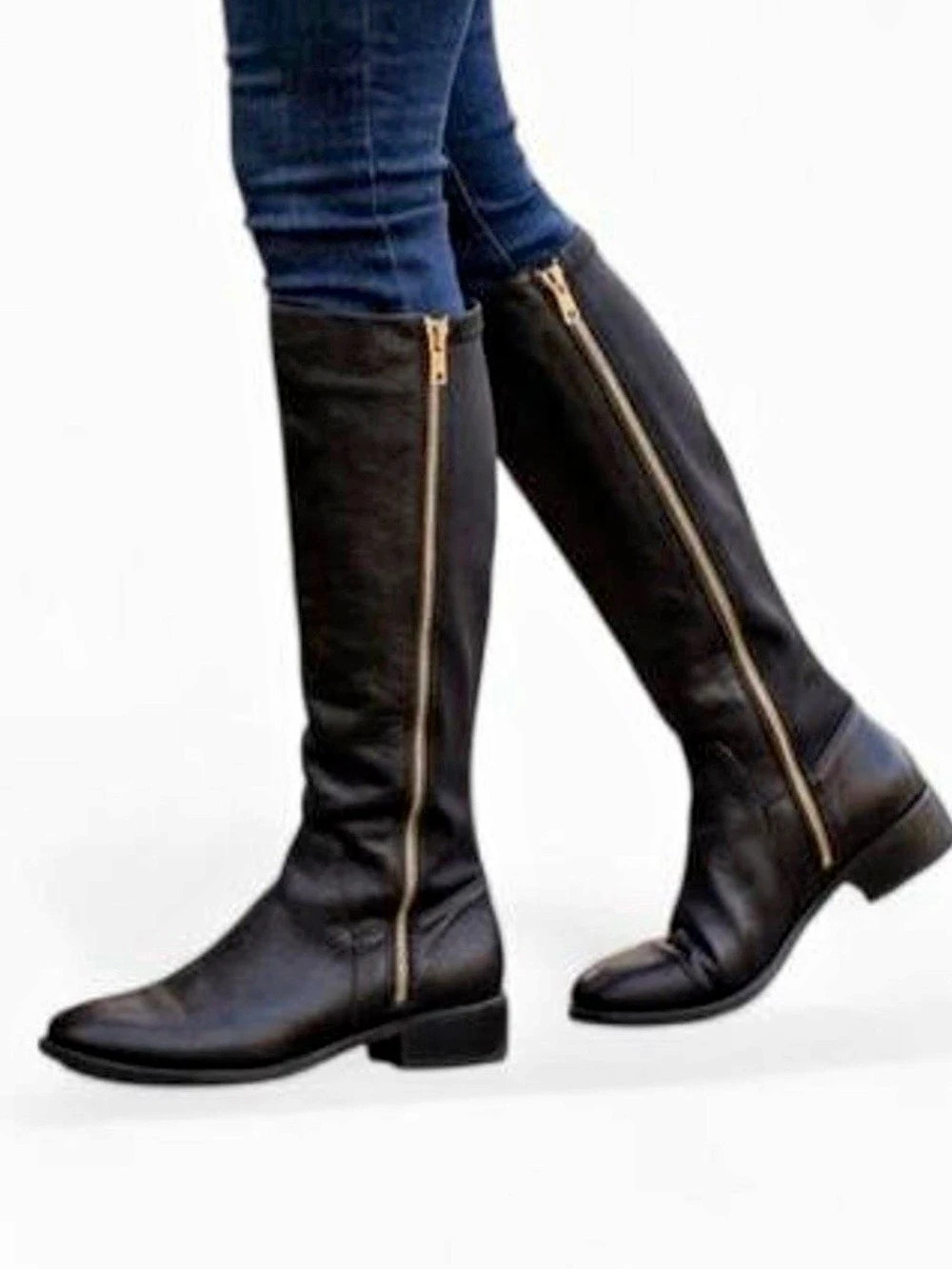 Steven Madden Over-the-Knee Leather Boots Black US 6.5